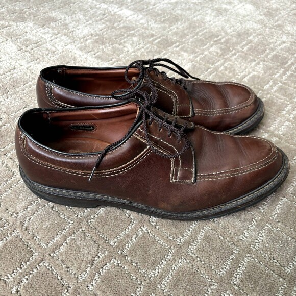 Allen Edmonds Wilbert Oxford Dress Shoes Men 10 D Split Toe Leather Casual Brown - Picture 4 of 11